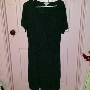 Boutique + criss cross front detail knit dress